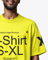 Black Man Wearing T-shirt and Shorts Mockup