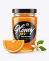Glass Jar with Orange Blossom Honey Mockup
