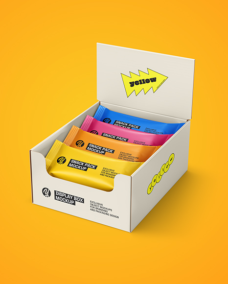 Display Box with Snacks Mockup