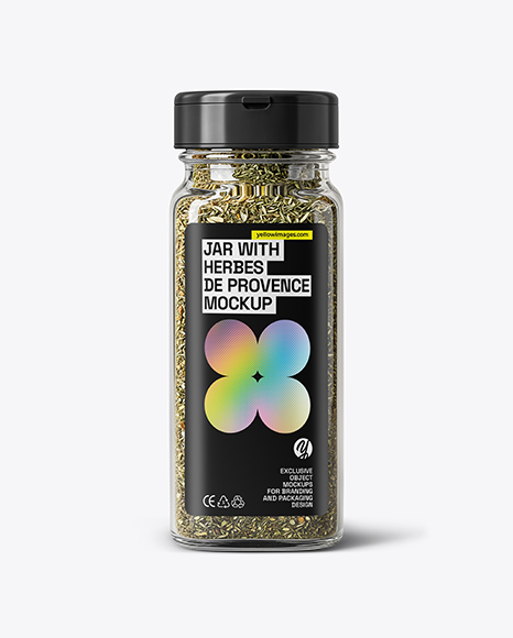 Glass Jar with Herbes de Provence Mockup - Realistic mockups