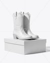 Cowboy Boots on Shoe Box Mockup
