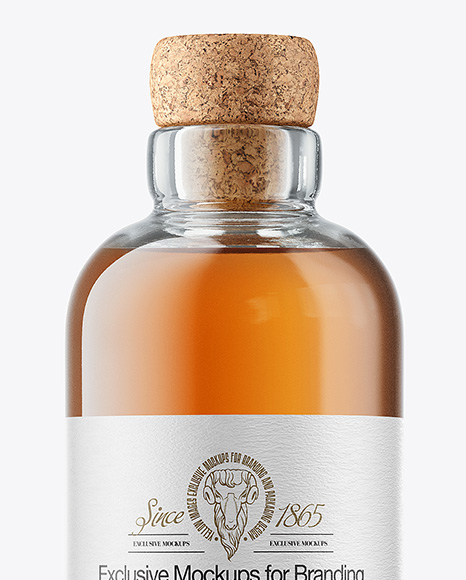 Whiskey Bottle with Cork Mockup