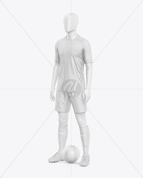 Full Soccer Kit w/ Mannequin Mockup - Half Side View