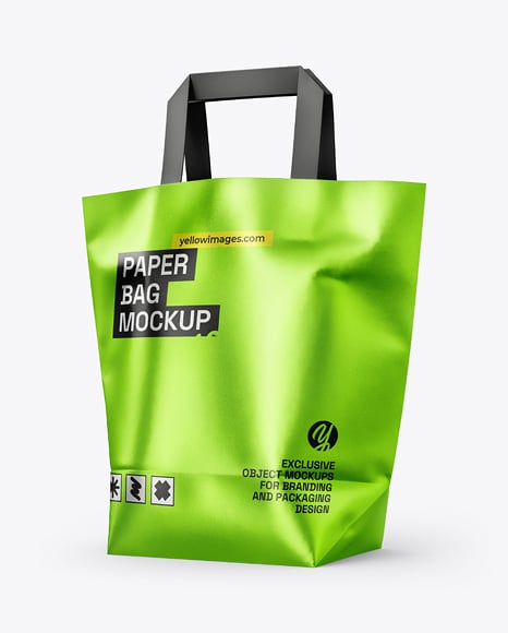 Metallized Paper Bag Mockup - Paper bag mockup