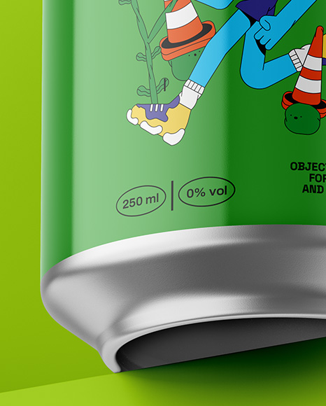 Aluminium Can With Glossy Finish Mockup