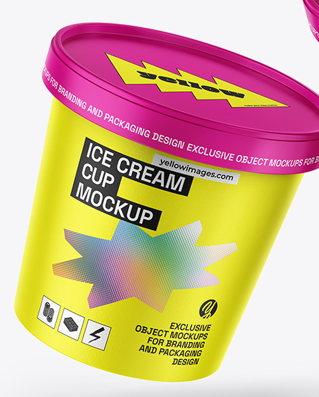 Two Matte Ice Cream Cups Mockup