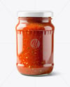 Clear Glass Jar with Marinara Sauce Mockup
