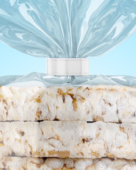 Transparent Package with Puffed Cakes Mockup