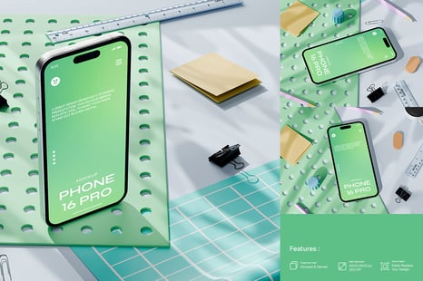 Stylish Phone 16 Pro Mockup - Product Mockups