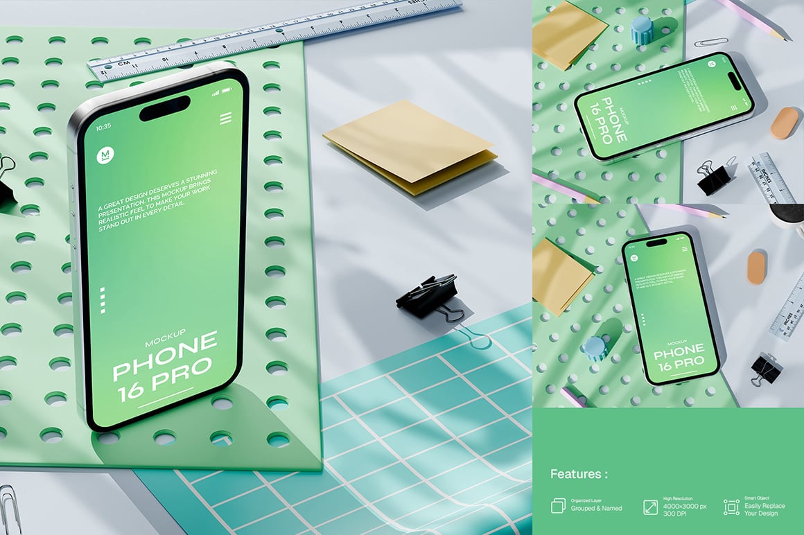 Stylish Phone 16 Pro Mockup