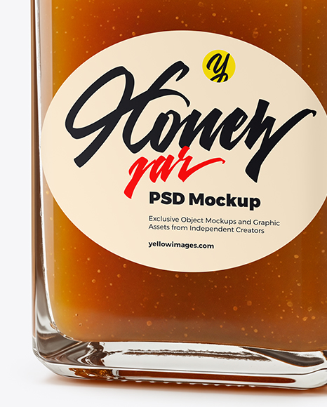 Square Glass Jar with Manuka Honey Mockup