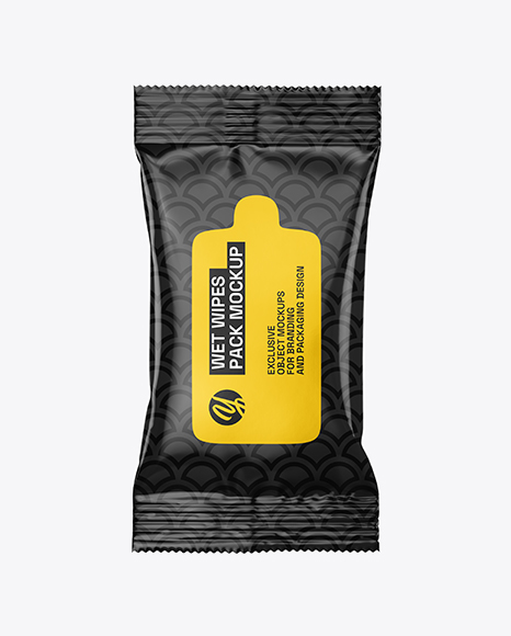 Glossy Wet Wipes Pack Mockup