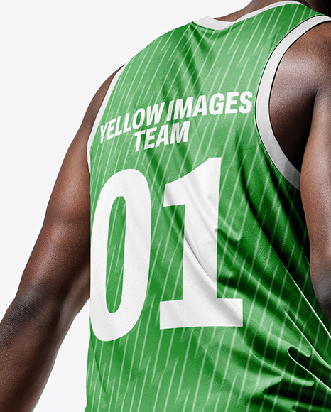 Black Man Wearing Full Basketball Kit Mockup
