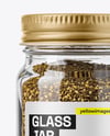 Clear Glass Jar with Za'atar Spice Mockup