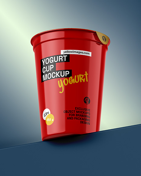 Glossy Yogurt Cup Mockup