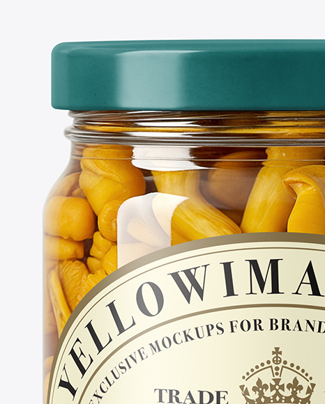 Jar with Chanterelles Mushrooms Mockup