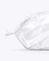 Clear Plastic Flow-Pack with Sandwich in Kraft Paper Sleeve Mockup