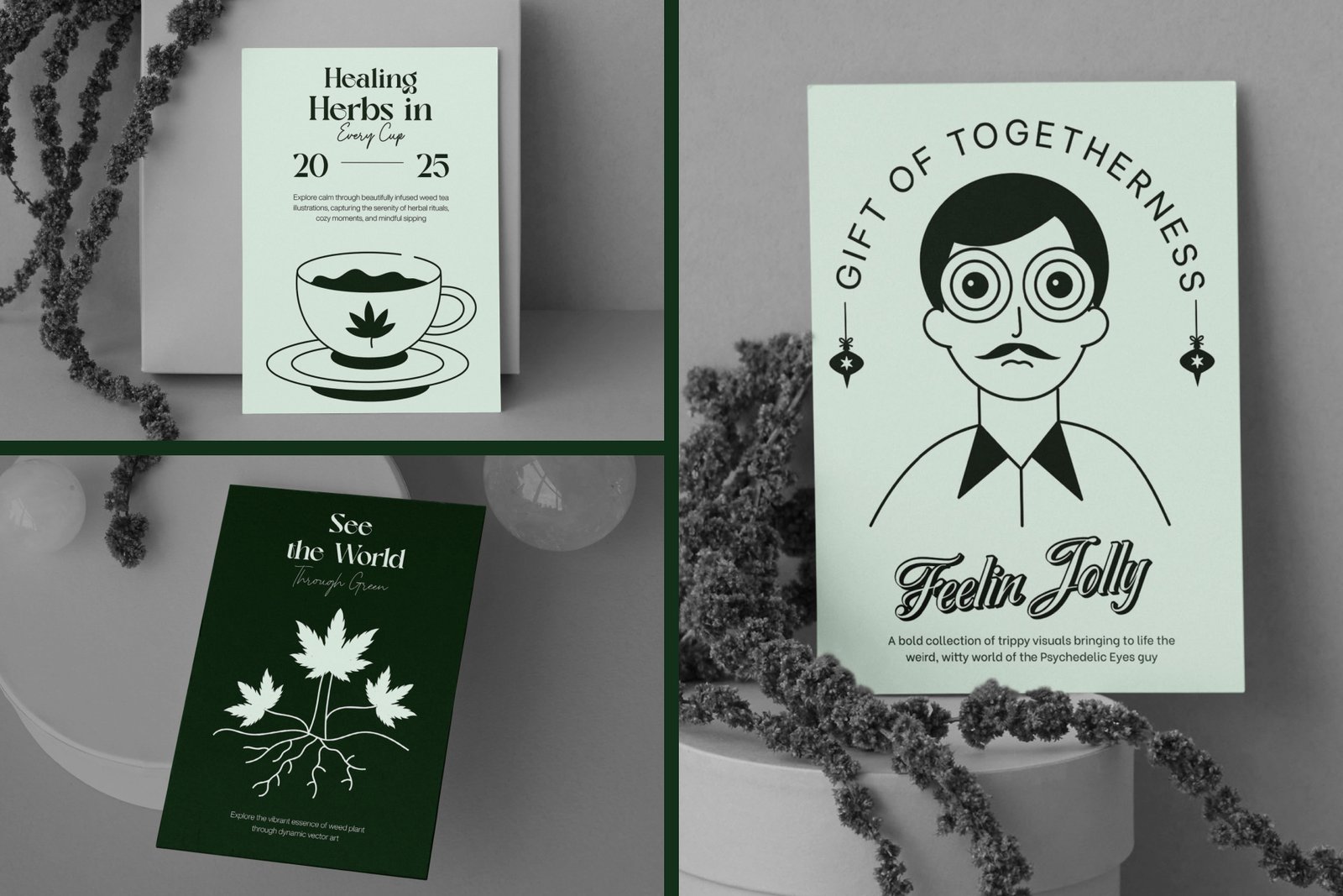 Weed Drawing Illustration Set