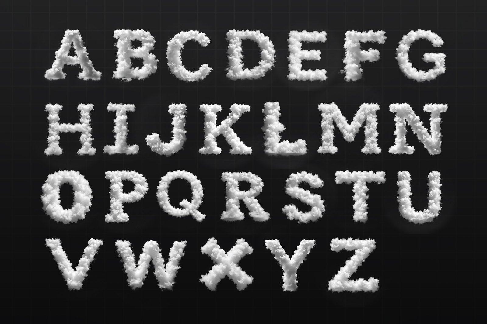 Cloud Alphabet ✦ Procreate Stamp Brushes