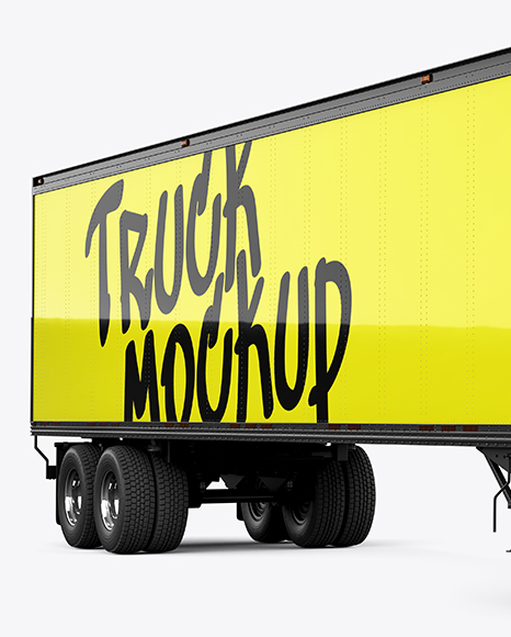 Truck Semi Trailer Mockup - Half Side View