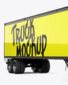Truck Semi Trailer Mockup - Half Side View