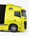 Semi Trailer Truck Mockup - Front Half Side View