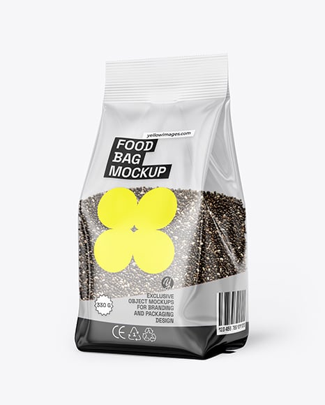 Transparent Package with Chia Seeds Mockup - Iphone mockup transparent