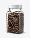 Square Spice Jar with Whole Black Pepper Mockup
