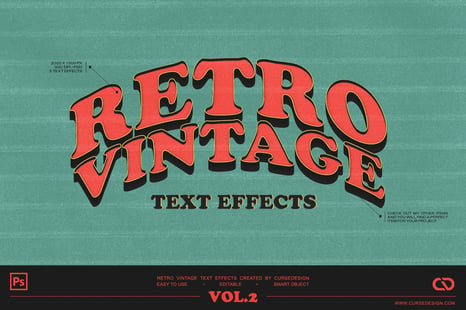Retro Vintage Text Effects Vol.2 - Cloud processing mockup typography