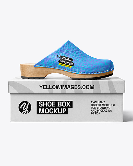 Clog Shoe with Box Mockup - Gift box mockup