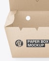 Opened Kraft Paper Food Box Mockup