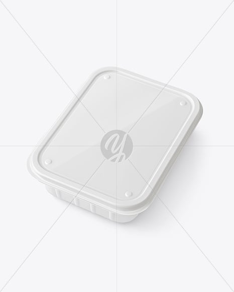 Glossy Plastic Food Container Mockup