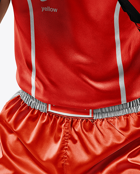 Man Wearing Boxing Kit with Jersey and Shorts Mockup