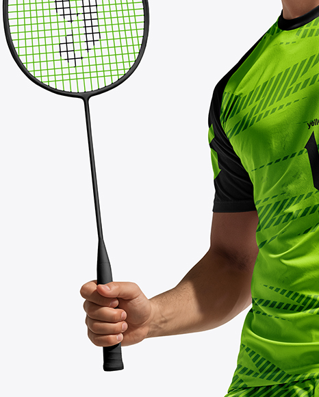 Man Wearing Badminton Uniform Mockup
