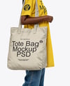 Black Woman Holding Tote Bag Mockup