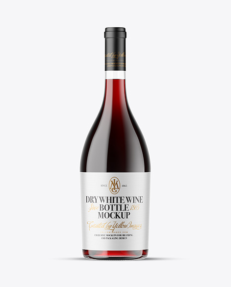 Clear Glass Red Wine Bottle Mockup - Wine bottle mockup