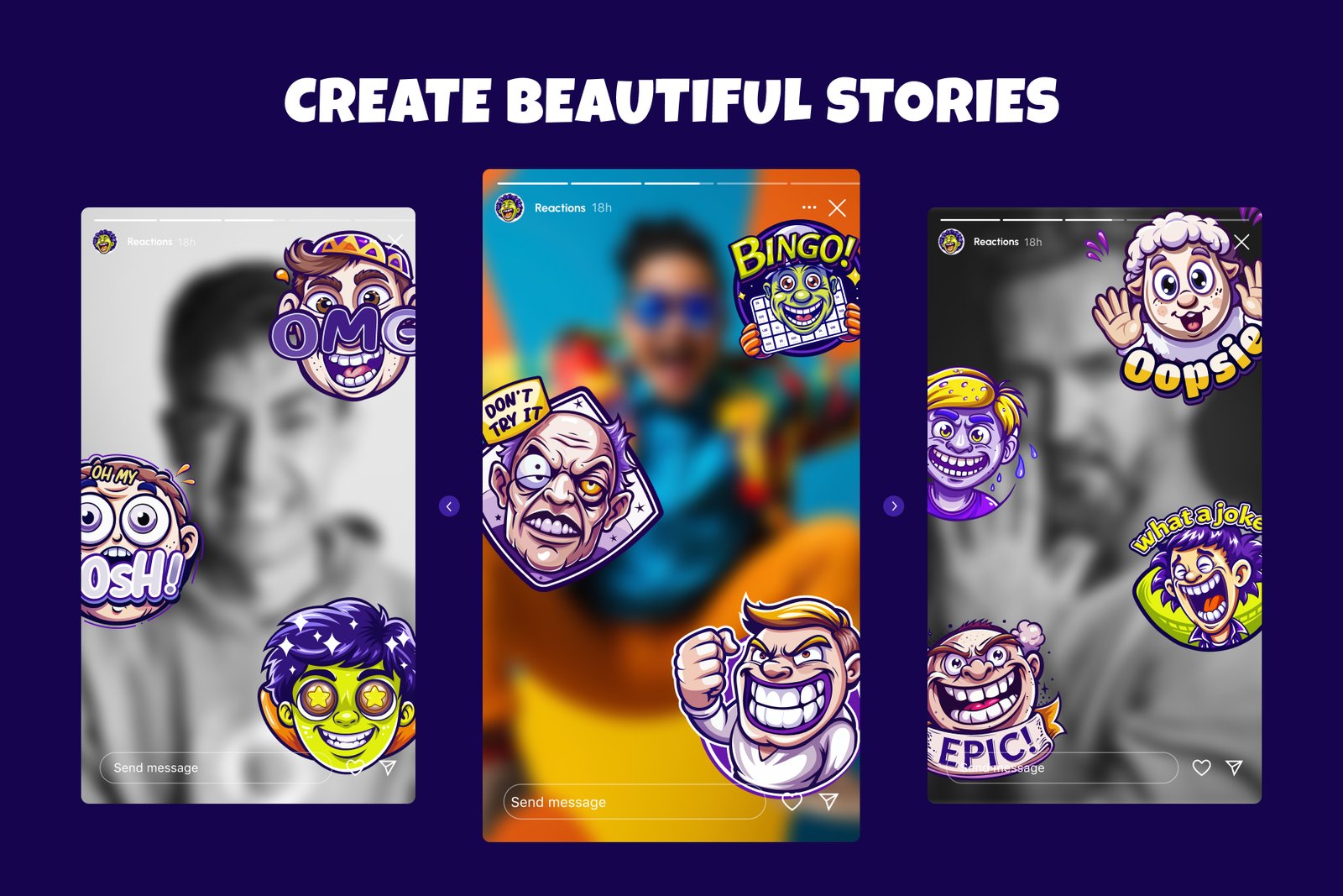 Reaction Stickers Set