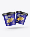 Two Matte Ice Cream Cups Mockup