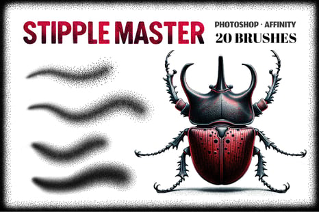 Stipple Master Photoshop Brushes - Grainy