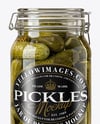 Сlamp Lid Glass Jar with Wholes Pickles Mockup