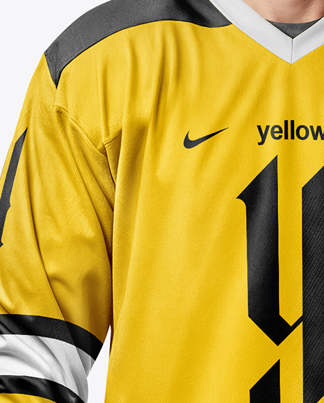 Man Wearing Full Ice Hockey Kit Mockup