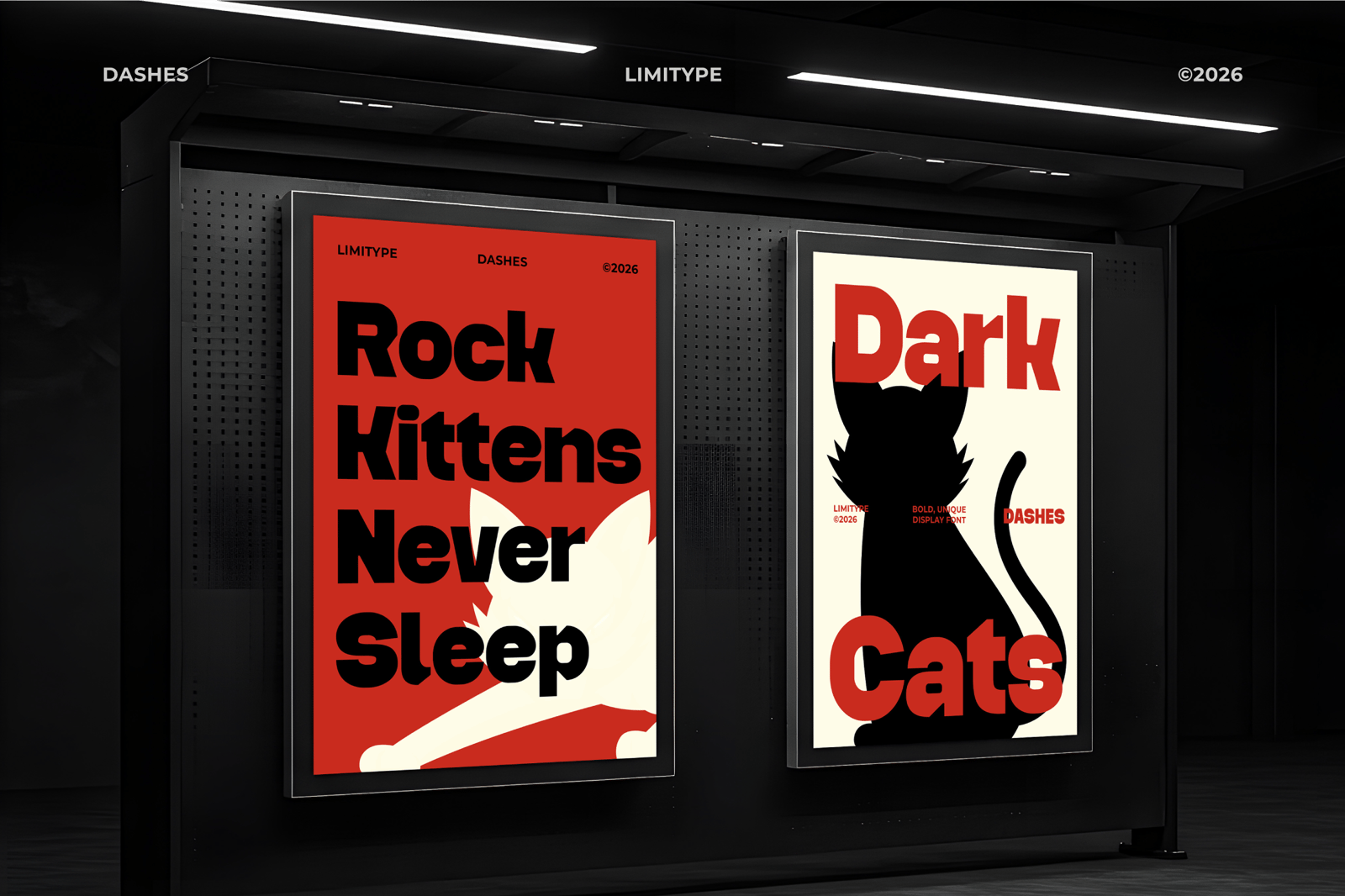 Dashes - Bold Font