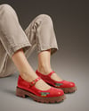 Mary Janes on Woman's Legs with Jeans Mockup