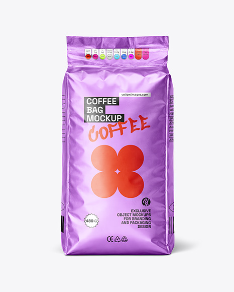 Metallic Coffee Bag Mockup