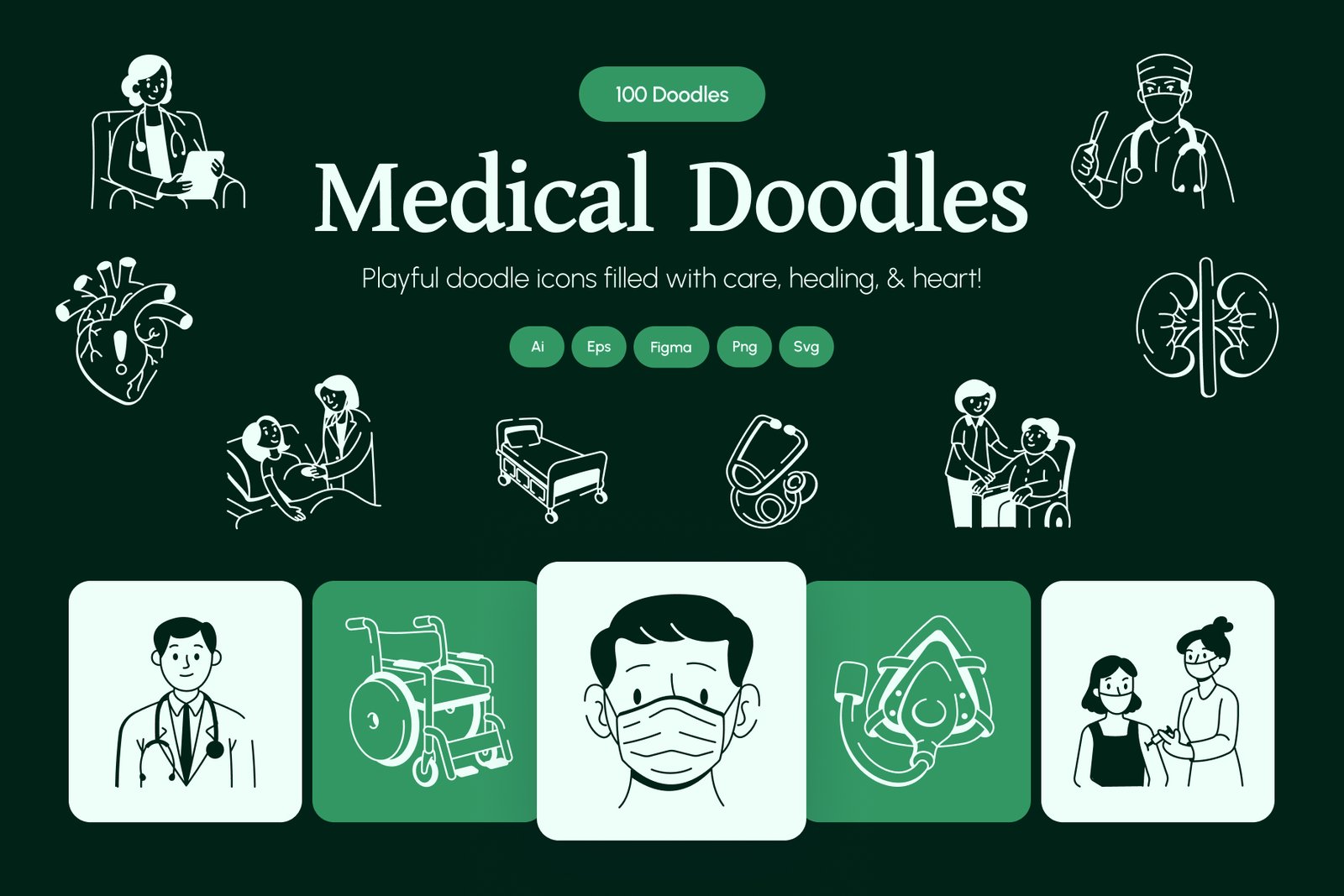 Medical Doodles Set