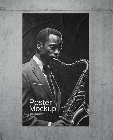 Poster on Concrete Wall Mockup
