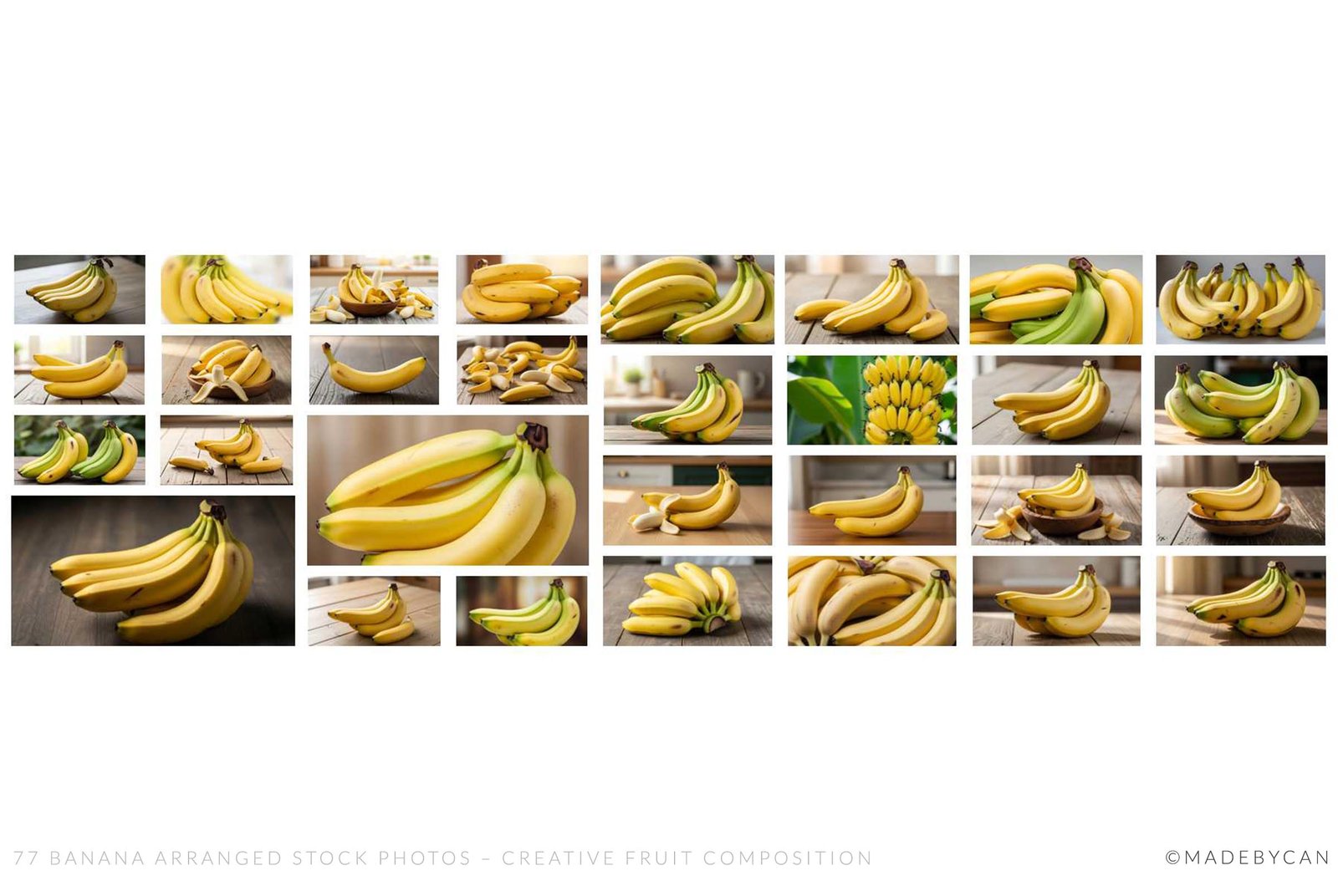 77 Banana Arranged Stock Photos – Creative Fruit Composition