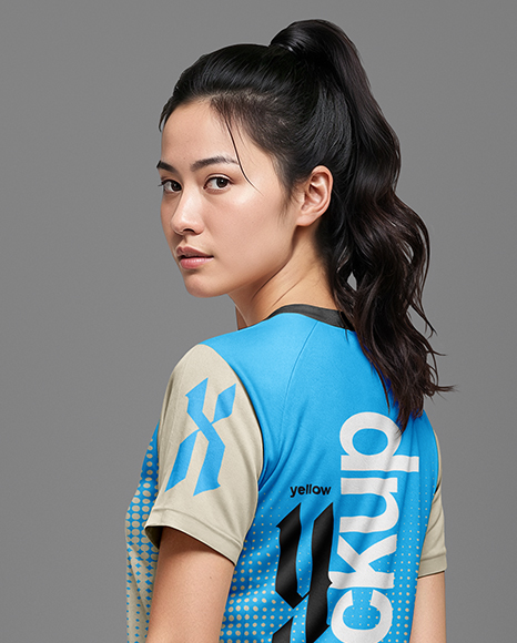 Woman Wearing Table Tennis Uniform Mockup