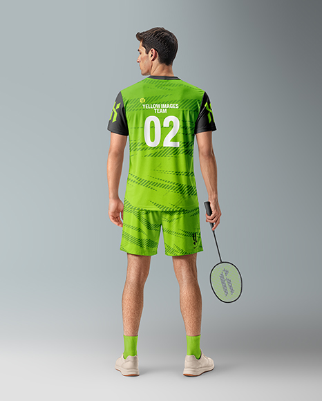 Man Wearing Badminton Uniform Mockup