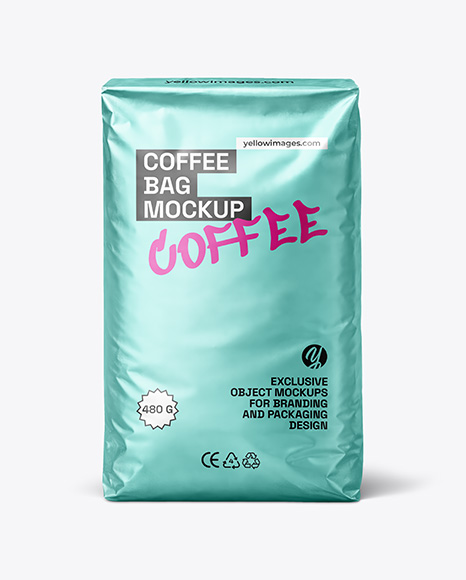 Metallic Coffee Bag Mockup